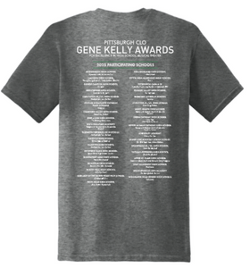 GENE KELLY AWARDS ADULT SHORT SLEEVE T-SHIRT - LEFT CHEST DESIGN WITH PARTICIPATING SCHOOLS BACK DESIGN