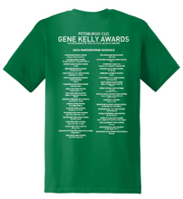 Load image into Gallery viewer, GENE KELLY AWARDS ADULT SHORT SLEEVE T-SHIRT - LEFT CHEST DESIGN WITH PARTICIPATING SCHOOLS BACK DESIGN