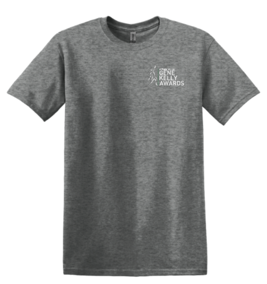 GENE KELLY AWARDS ADULT SHORT SLEEVE T-SHIRT - LEFT CHEST DESIGN WITH PARTICIPATING SCHOOLS BACK DESIGN