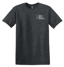 Load image into Gallery viewer, GENE KELLY AWARDS ADULT SHORT SLEEVE T-SHIRT - LEFT CHEST DESIGN WITH PARTICIPATING SCHOOLS BACK DESIGN