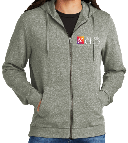 PITTSBURGH CLO TRI-BLEND UNISEX FULL ZIP - GREY FROST