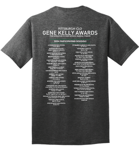 GENE KELLY AWARDS ADULT SHORT SLEEVE T-SHIRT - FULL CHEST DESIGN WITH PARTICIPATING SCHOOLS BACK DESIGN