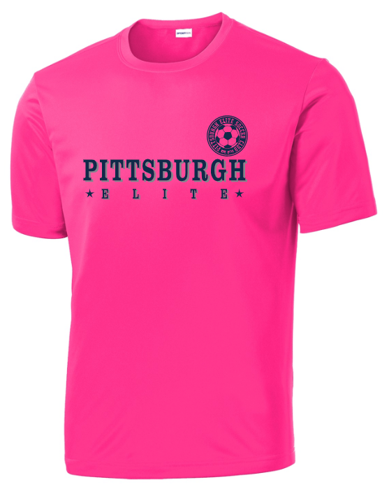 PITTSBURGH ELITE SHORT SLEEVE PERFORMANCE POSI-CHARGE COMPETITOR UNISEX T-SHIRT - CLASSIC DESIGN - PINK
