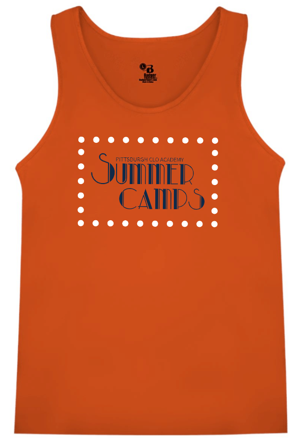 CLO ACADEMY SUMMER CAMP 2024 YOUTH & ADULT HOODED DRY-FIT TANK WITH FRONT AND BACK DESIGN