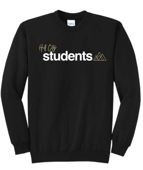 HILL CITY STUDENTS CREWNECK SWEATSHIRT IN YOUTH AND ADULT SIZES