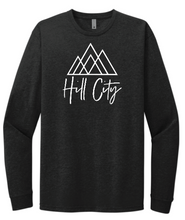 Load image into Gallery viewer, HILL CITY CHURCH FULL CHEST LOGO - RINGSPUN LONG SLEEVE TEE IN YOUTH AND ADULT SIZES