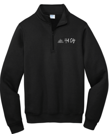 HILL CITY CHURCH LEFT CHEST LOGO QUARTER ZIP SWEATSHIRT