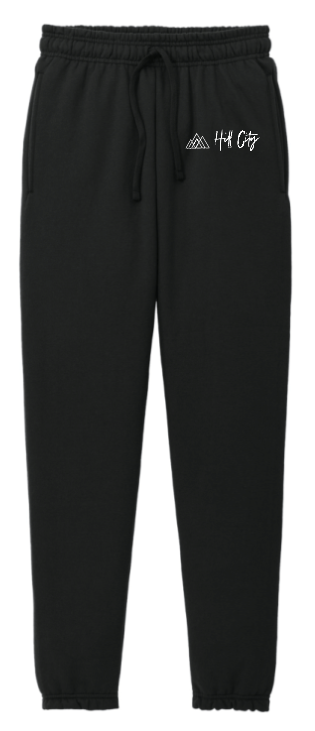 HILL CITY CHURCH LEFT LEG LOGO SWEATPANTS IN YOUTH AND ADULT SIZES