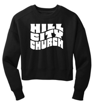 Load image into Gallery viewer, HILL CITY CHURCH CROPPED WOMEN&#39;S CREWNECK SWEATSHIRT
