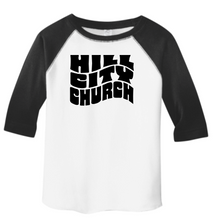Load image into Gallery viewer, HILL CITY TODDLER BASEBALL STYLE TEE
