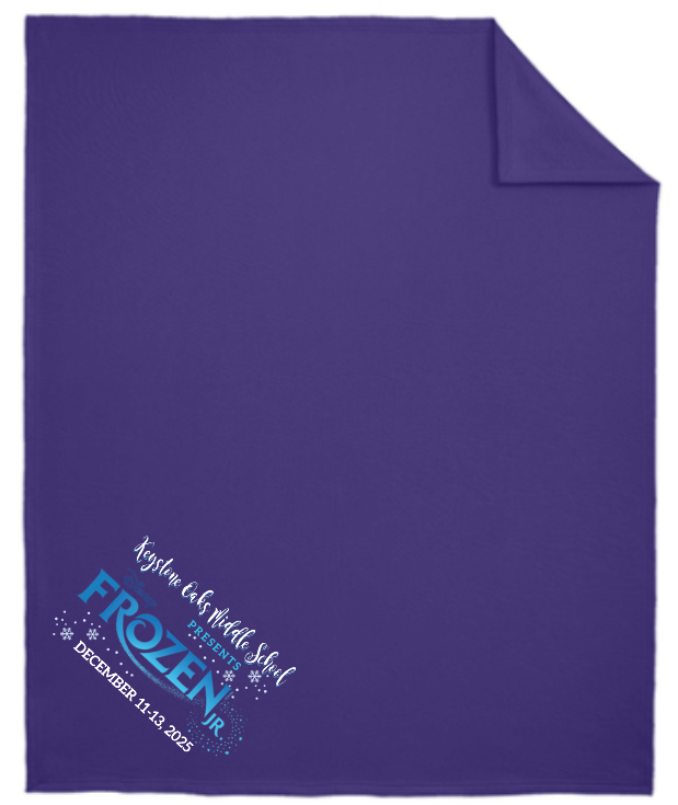 KEYSTONE OAKS MIDDLE SCHOOL -  FROZEN JR: SWEATSHIRT MATERIAL FLEECE BLANKET IN BLACK OR PURPLE