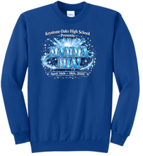Load image into Gallery viewer, KEYSTONE OAKS HIGH SCHOOL -  MAMMA MIA! : YOUTH &amp; ADULT CREWNECK SWEATSHIRT IN BLACK OR TRUE ROYAL