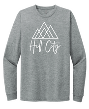 Load image into Gallery viewer, HILL CITY CHURCH FULL CHEST LOGO - RINGSPUN LONG SLEEVE TEE IN YOUTH AND ADULT SIZES