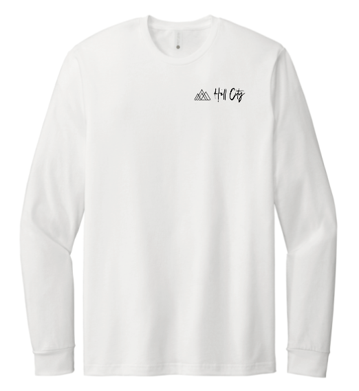 HILL CITY CHURCH LEFT CHEST LOGO - RINGSPUN LONG SLEEVE TEE IN YOUTH AND ADULT SIZES