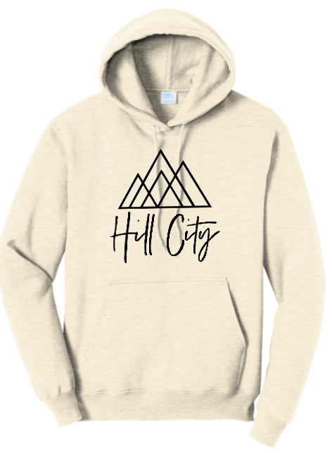 HILL CITY CHURCH FULL CHEST LOGO HOODED SWEATSHIRT - IN YOUTH & ADULT SIZES