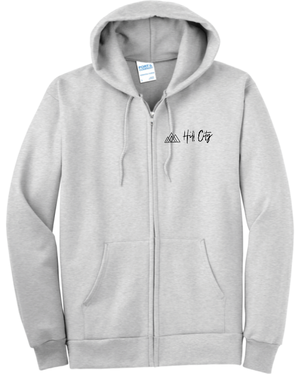 HILL CITY CHURCH LEFT CHEST LOGO HOODED FULL-ZIP SWEATSHIRT