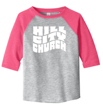 Load image into Gallery viewer, HILL CITY TODDLER BASEBALL STYLE TEE