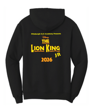Load image into Gallery viewer, CLO ACADEMY PRESENTS THE LION KING JR - YOUTH &amp; ADULT SIZE HOODED SWEATSHIRT