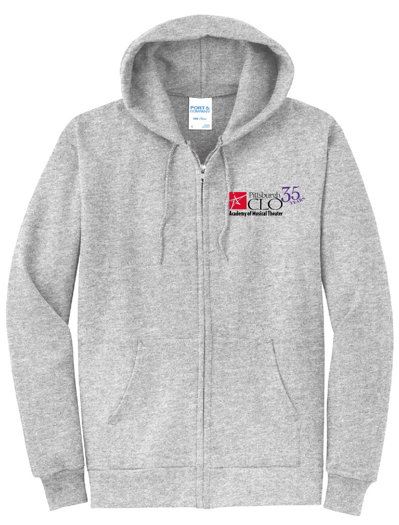 CLO ACADEMY 35 YEARS YOUTH & ADULT FULL ZIP HOODED SWEATSHIRT