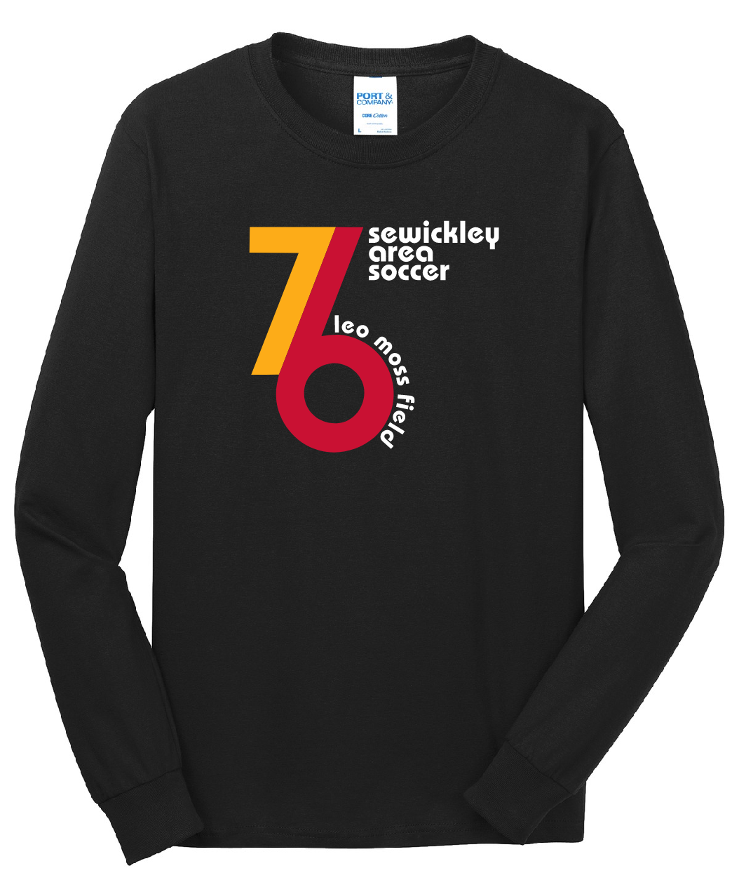 SAS RED & YELLOW GOLD '76 DESIGN YOUTH & ADULT COTTON LONG SLEEVE T-SHIRT