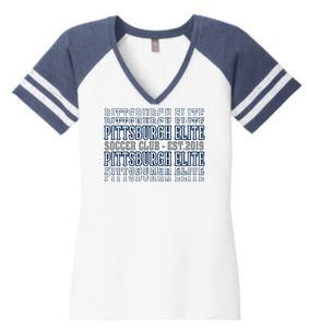 PITTSBURGH ELITE WOMEN'S V-NECK STRIPED SLEEVE TEE