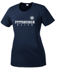 Load image into Gallery viewer, PITTSBURGH ELITE SHORT SLEEVE PERFORMANCE POSI-CHARGE COMPETITOR WOMEN&#39;S T-SHIRT - CLASSIC DESIGN - WHITE OR NAVY