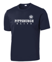 Load image into Gallery viewer, PITTSBURGH ELITE SHORT SLEEVE PERFORMANCE POSI-CHARGE COMPETITOR UNISEX T-SHIRT - CLASSIC DESIGN - WHITE OR NAVY