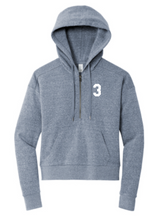 Load image into Gallery viewer, PITTSBURGH ELITE TRI-BLEND WOMEN&#39;S 1/2 ZIP HOODIE - GREY FROST